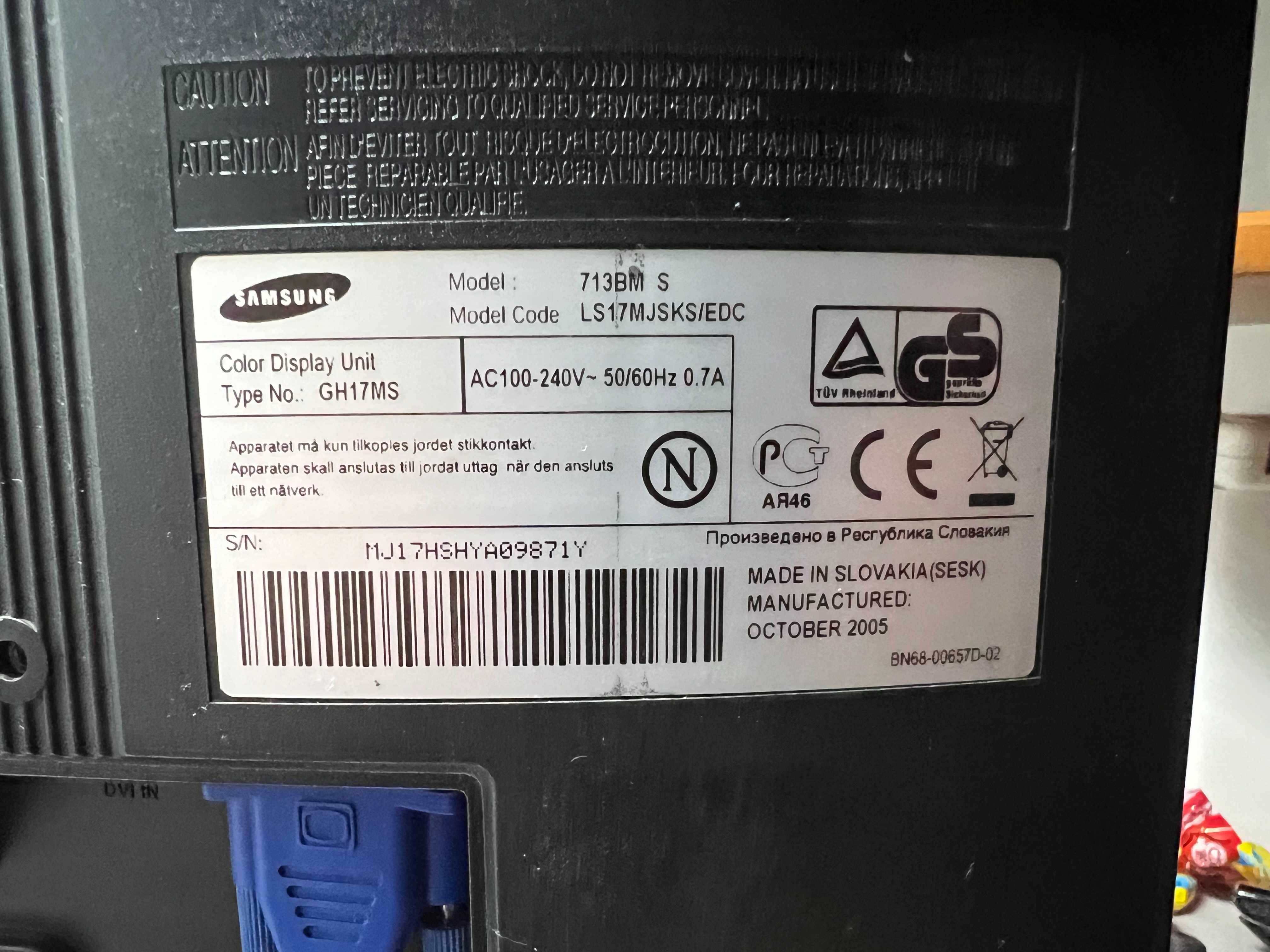 Монітор Samsung SyncMaster 17"