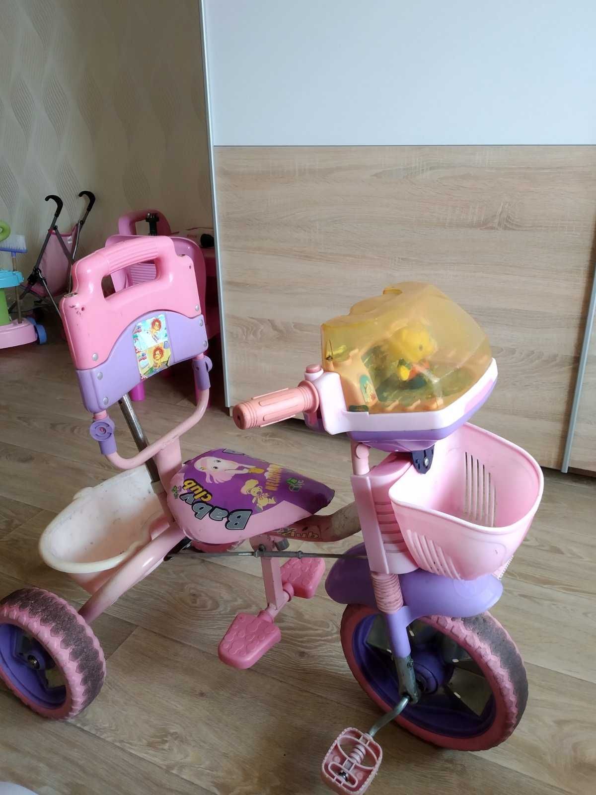 Велосипед детский трехколесный розовый