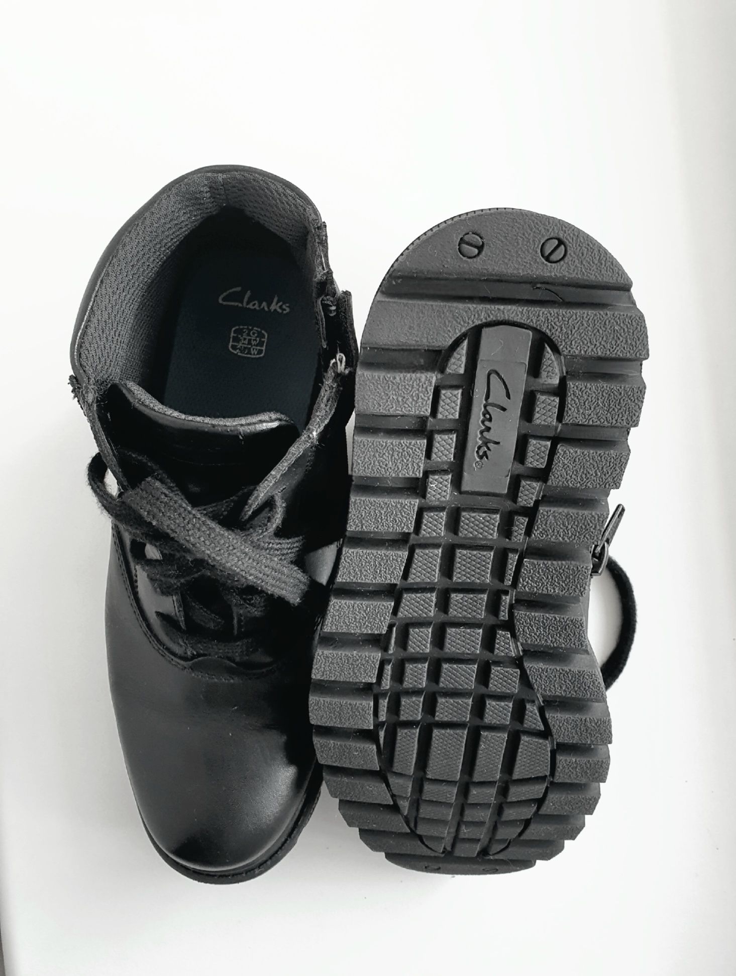 Дитячі черевики Clarks шкіряні чорного кольору, розмір 34