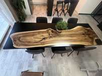 Ekskluzywny stół orzech żywica drewno naturalne duży 260 cm