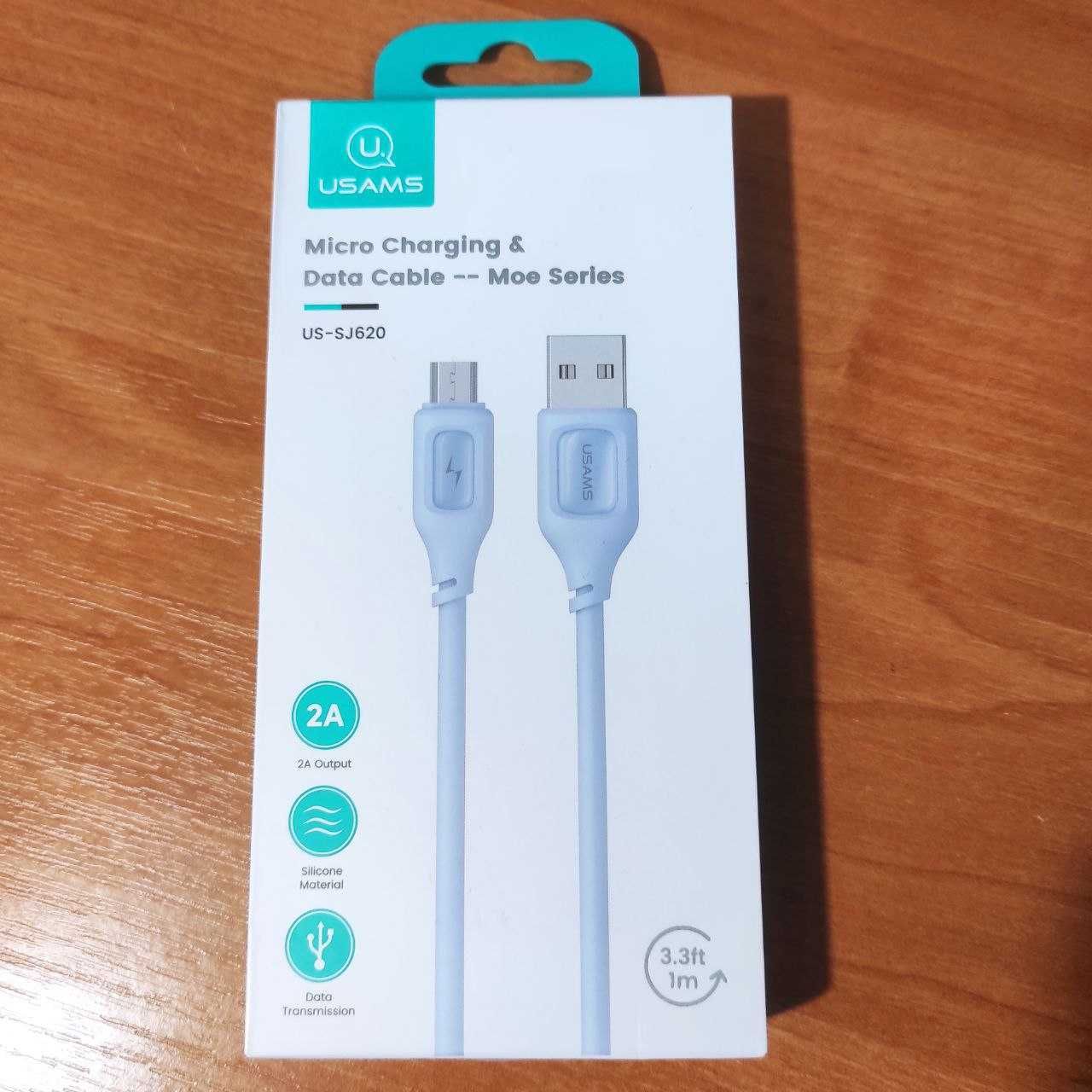 Силіконовий кабель для зарядки та передачі даних Micro USB, micro-USB
