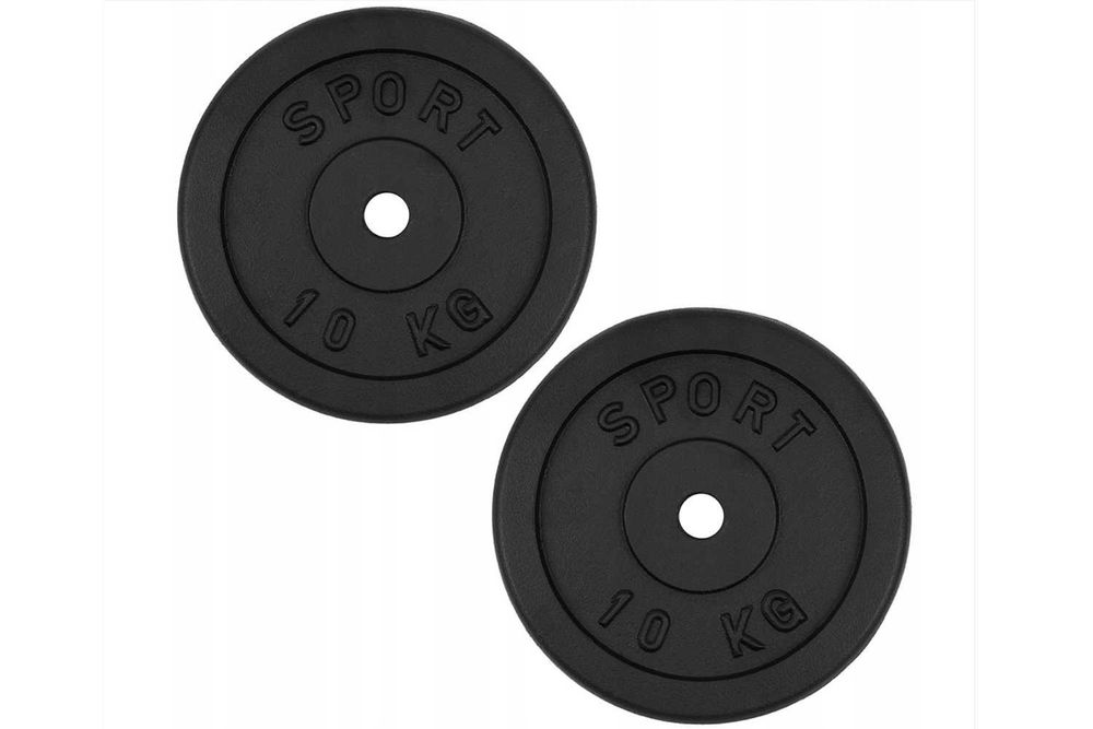 Obciążenie żeliwne zestaw 20kg 28mm 2 talerze po 10kg POZ