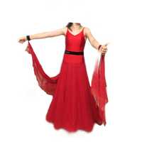 Sukienka taneczna turniejowa czerwona taniec towarzyski standard walc
