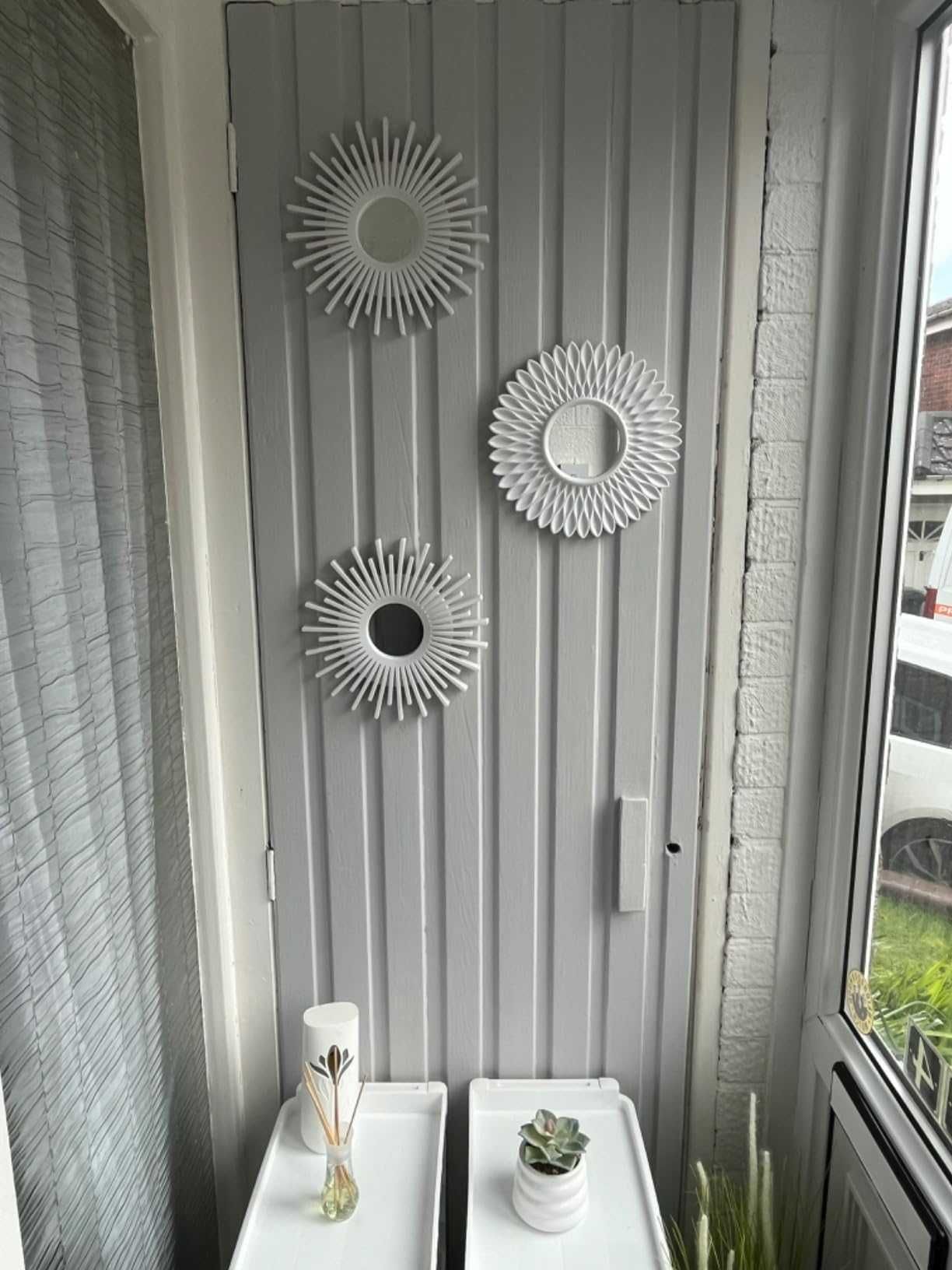 Dekoracja zestaw 3 luster w ramkach do domu na ścianę
