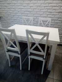 Stół drewniany + 4 krzesła komplet