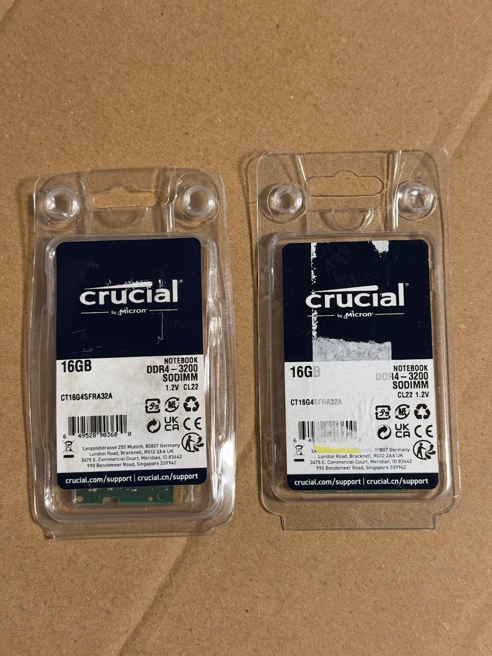 Оперативна памʼять Crucial DDR4 SODIMM 16GB 3200 MHz CL22
