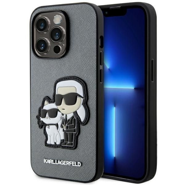 Etui na iPhone 14 Pro Karl Lagerfeld Saffiano Silver