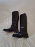 Botas pretas pele cano alto Zara T36