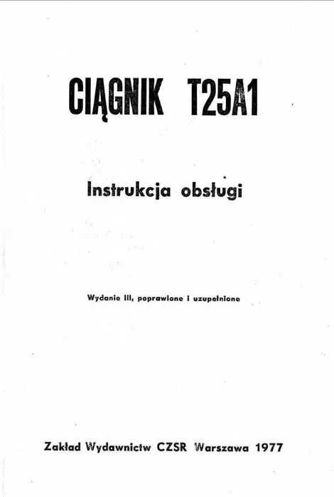 Instrukcja obsługi ciągnika Władimirec t25