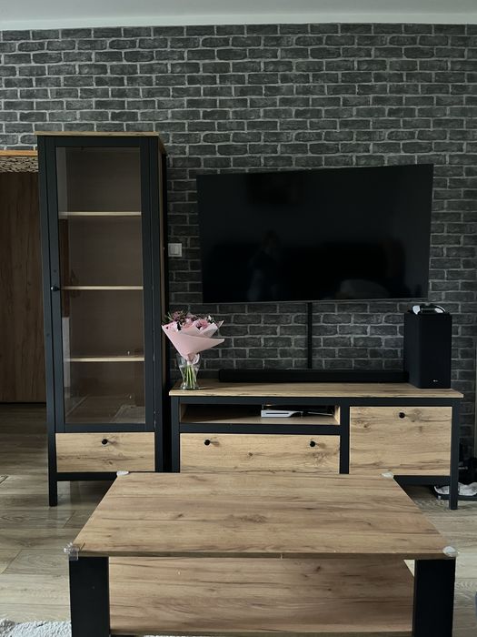 Zestaw szafka loft do salonu rtv i witryna + stolik gratis