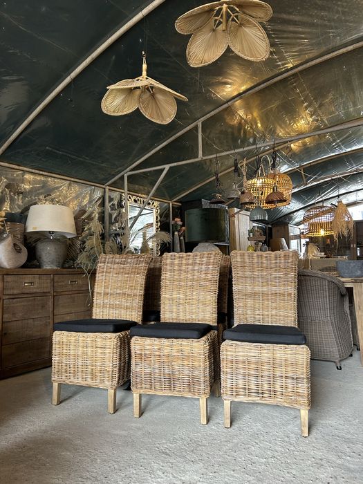 Krzesła z grubego rattanu komplet 6szt. RATTAN farmhouse Loberon
