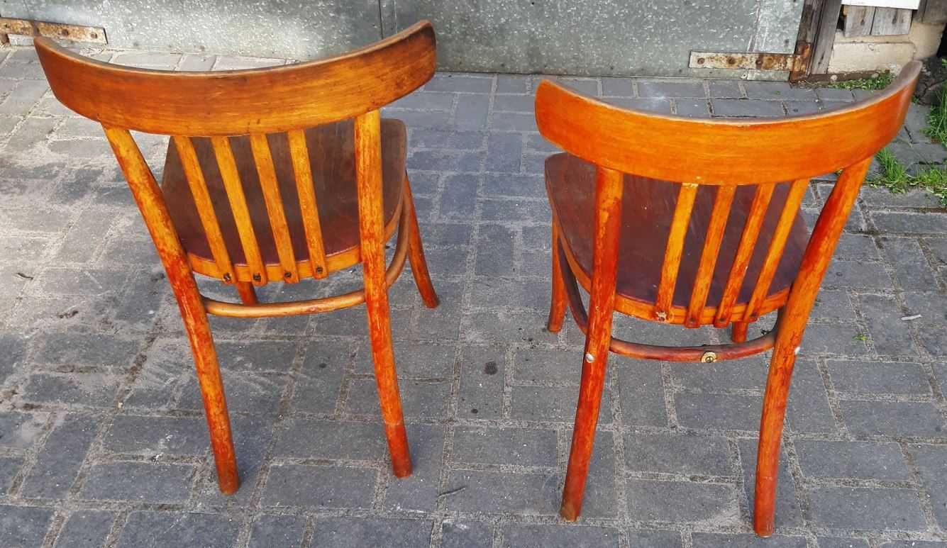 klasyczne dawne polskie krzesła drewniane 2 sztuki