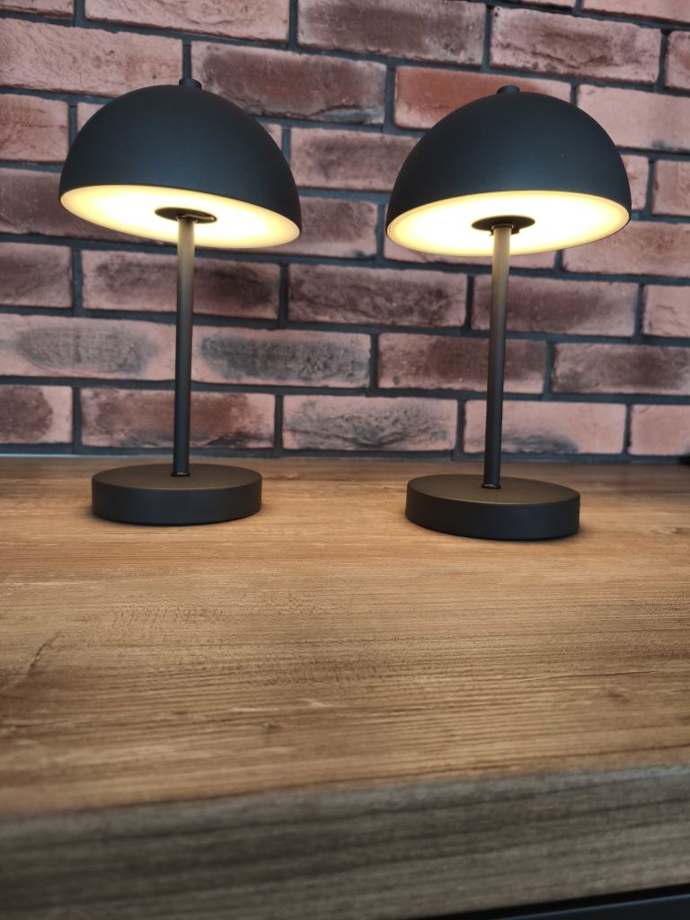 Stylowa lampa stołowa czarna LED USB-C 3 stopnie jasności