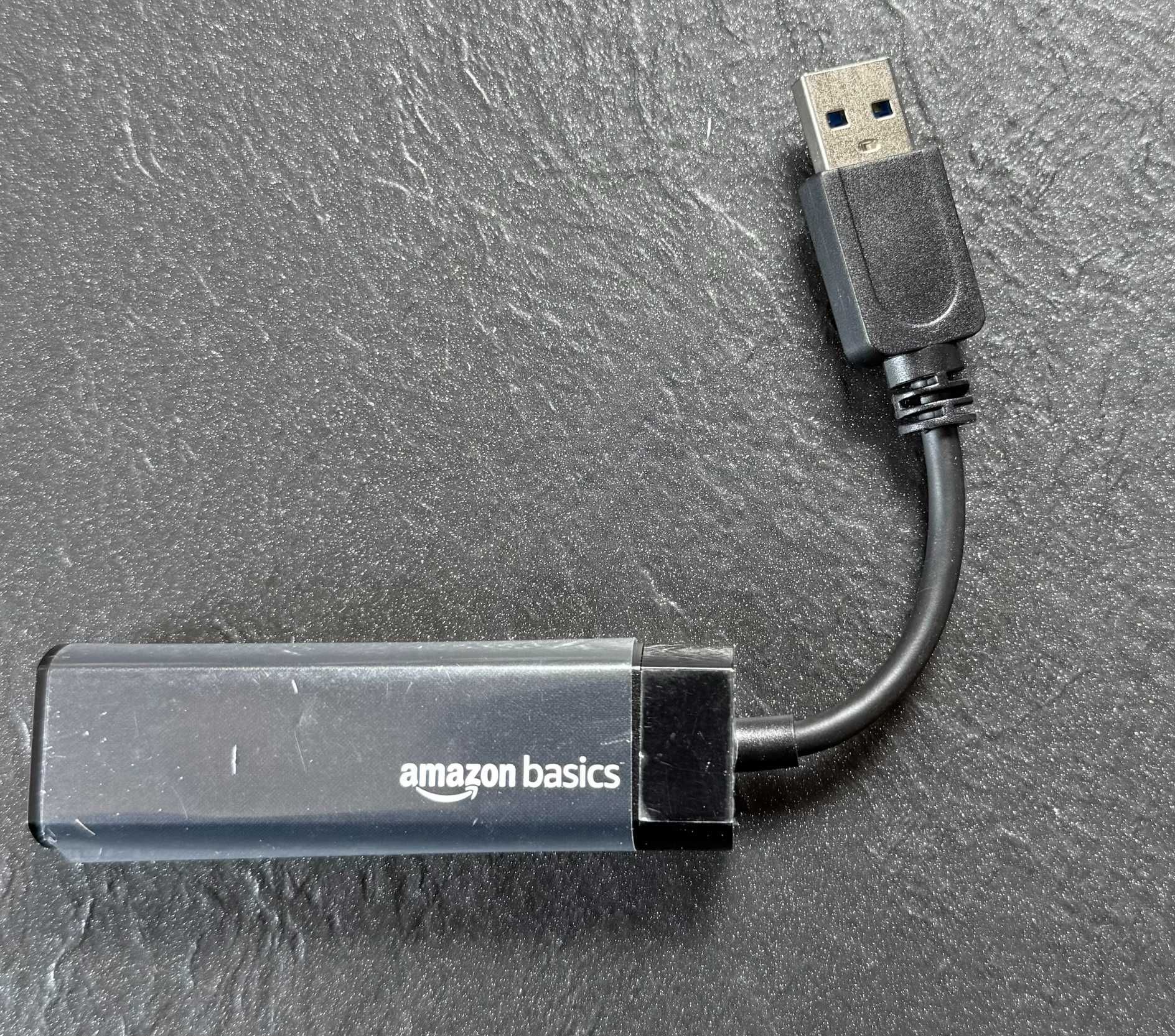 Amazon Basics Ethernet Internet Adapter USB 3.0 do 10/100/1000 Gigabit