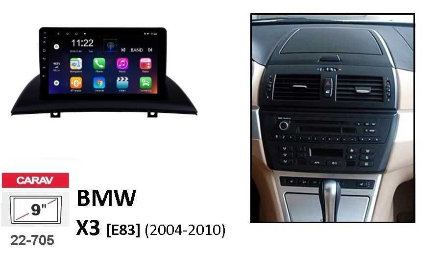 (NOVO) Rádio 2DIN • BMW X3 (E83) • BMW X1 (E84) • Android GPS [4+32GB]