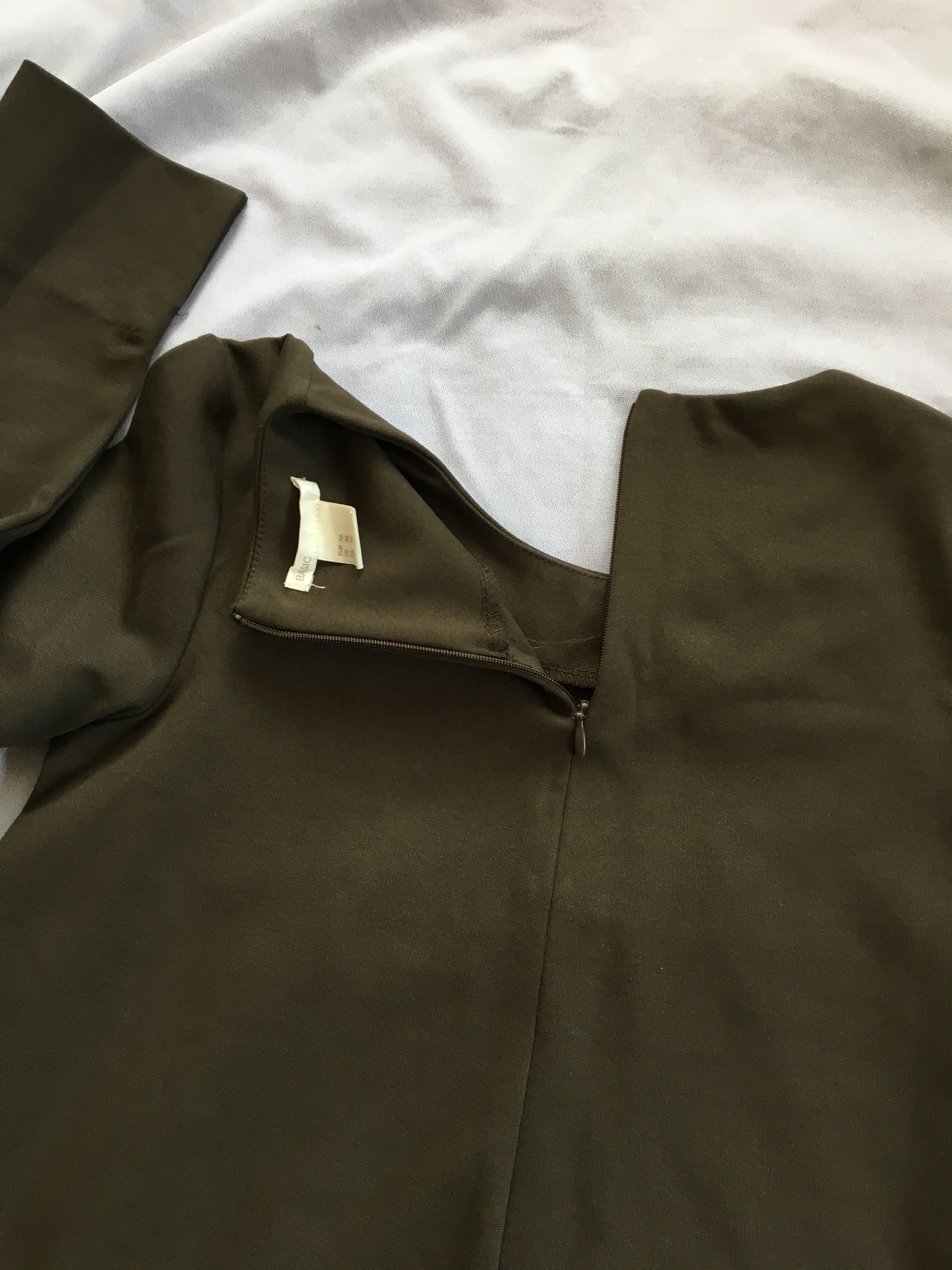 H&M, xs, sukienka  trapezowa, luźna z kieszeniami, ciążowa , khaki