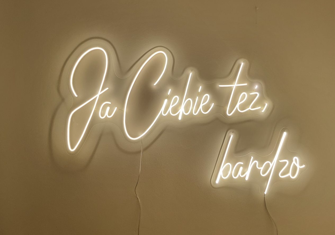 Napis led neon Razem lepiej z dwoma sercami ledon ślub wesele