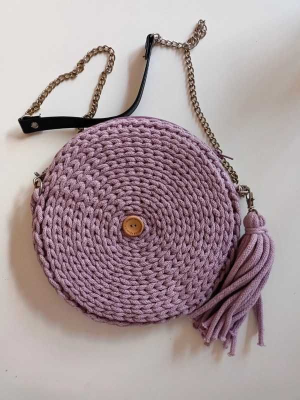 Fioletowa liliowa torebka handmade