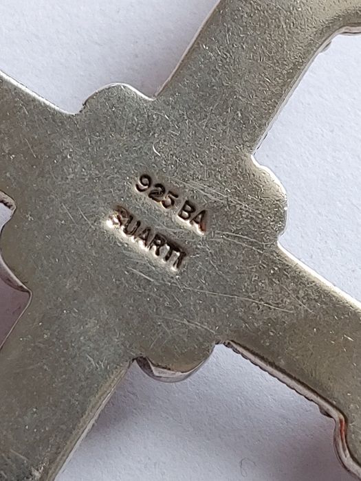 Stary srebrny krzyż  srebro 925.krzyż duży rękodzieło