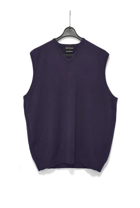 Męski Sweter Kamizelka Kaszmirowa Fiolet Marks & Spencer |R. XXL
