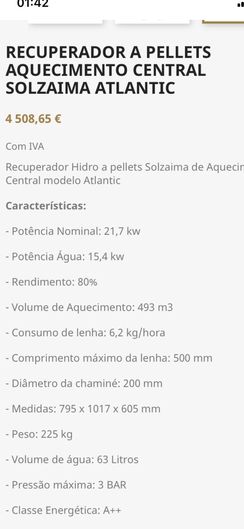 Recuperador de aquecimento central à pellets