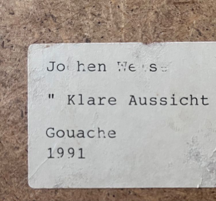 Dwa obrazy - Jochen Weisse - gwasz - abstrakcja -  1991r