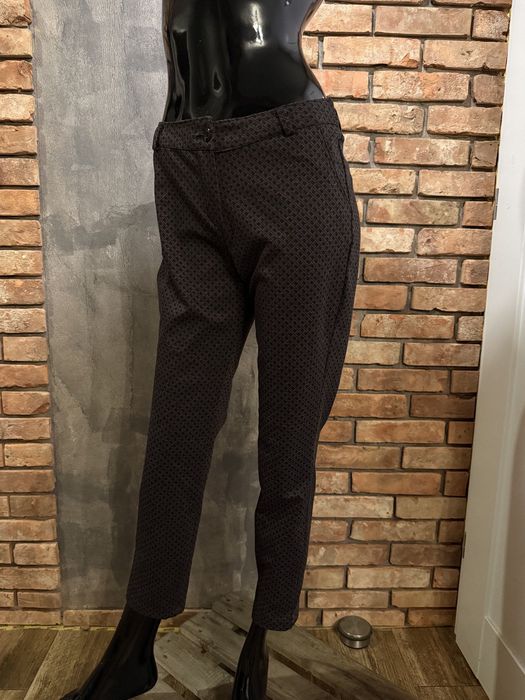 Eleganckie Spodnie Cygaretki we Wzór Geometryczny 100% ciepłe
