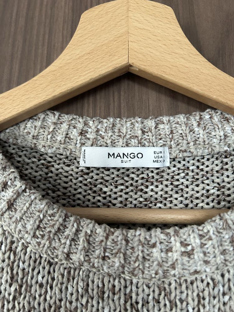 Melanżowy sweter z krótkim rękawem Mango S