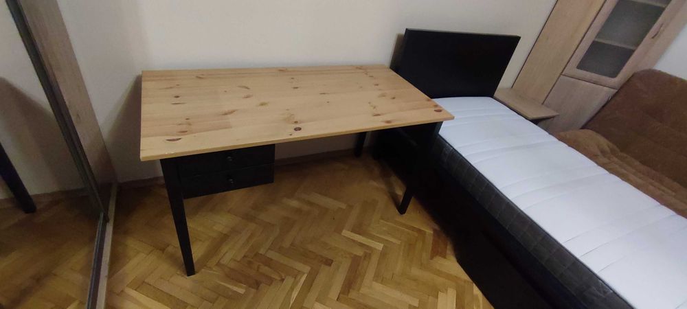 Ikea MALM kompletne Łóżko ze stelażem i z materacem 90x200 z 1 szuflad