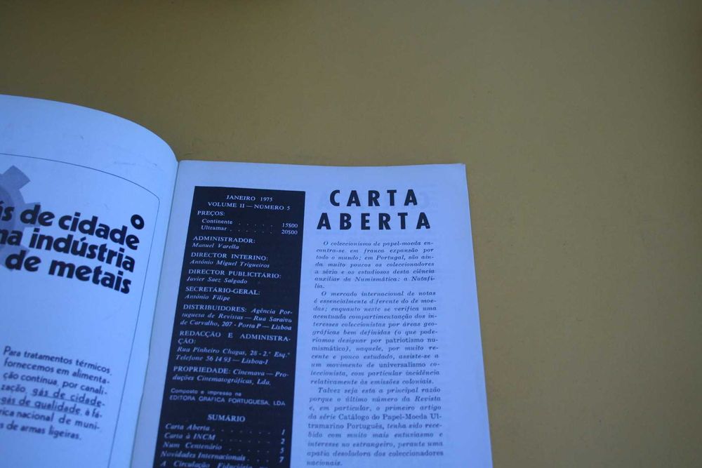 Revista Moeda - Vol. II, nº 5, Janeiro/1975