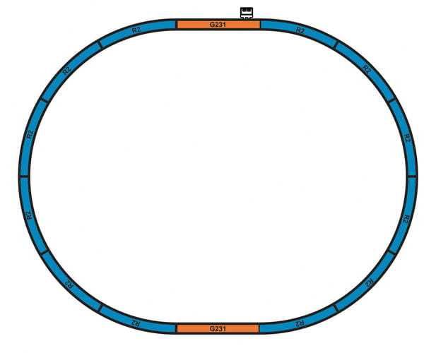 H0 - PIKO 55301 - zestaw startowy torów z nasypem A-gleis - Set-A