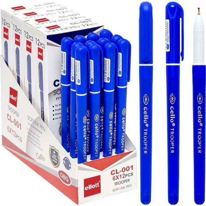 Ручка масляная -  Цвет синий красный