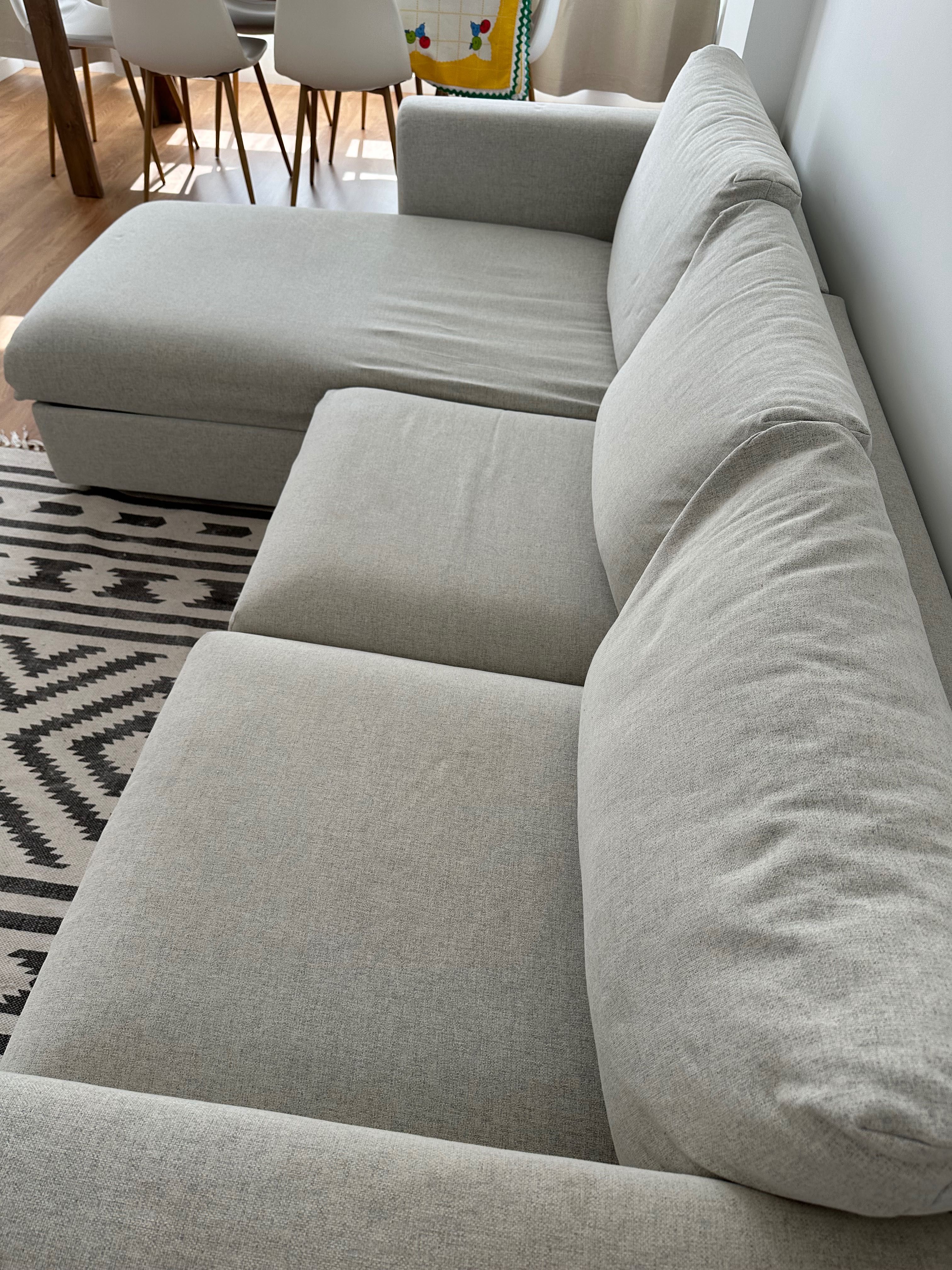 Sofá IKEA VIMLE 3 lugares com chaise longue/ Gunnad bege