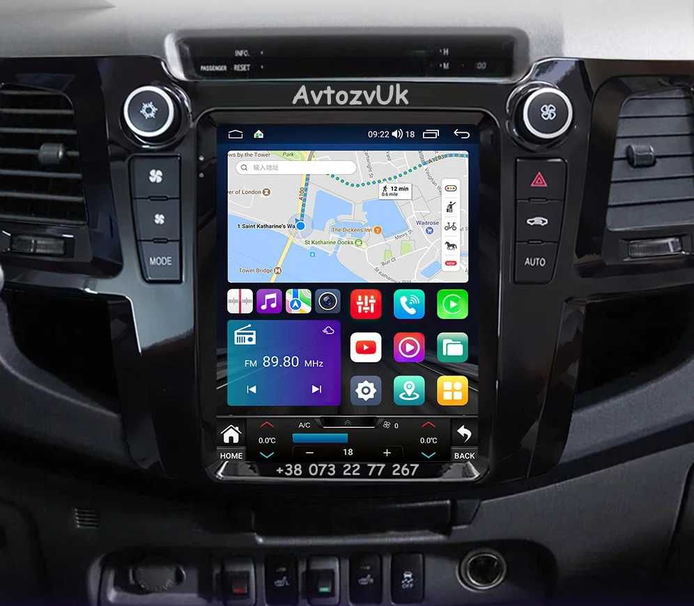 Магнитола HILUX Toyota SURF Хилюкс GPS Tesla 2 дин CarPlay Android 14
