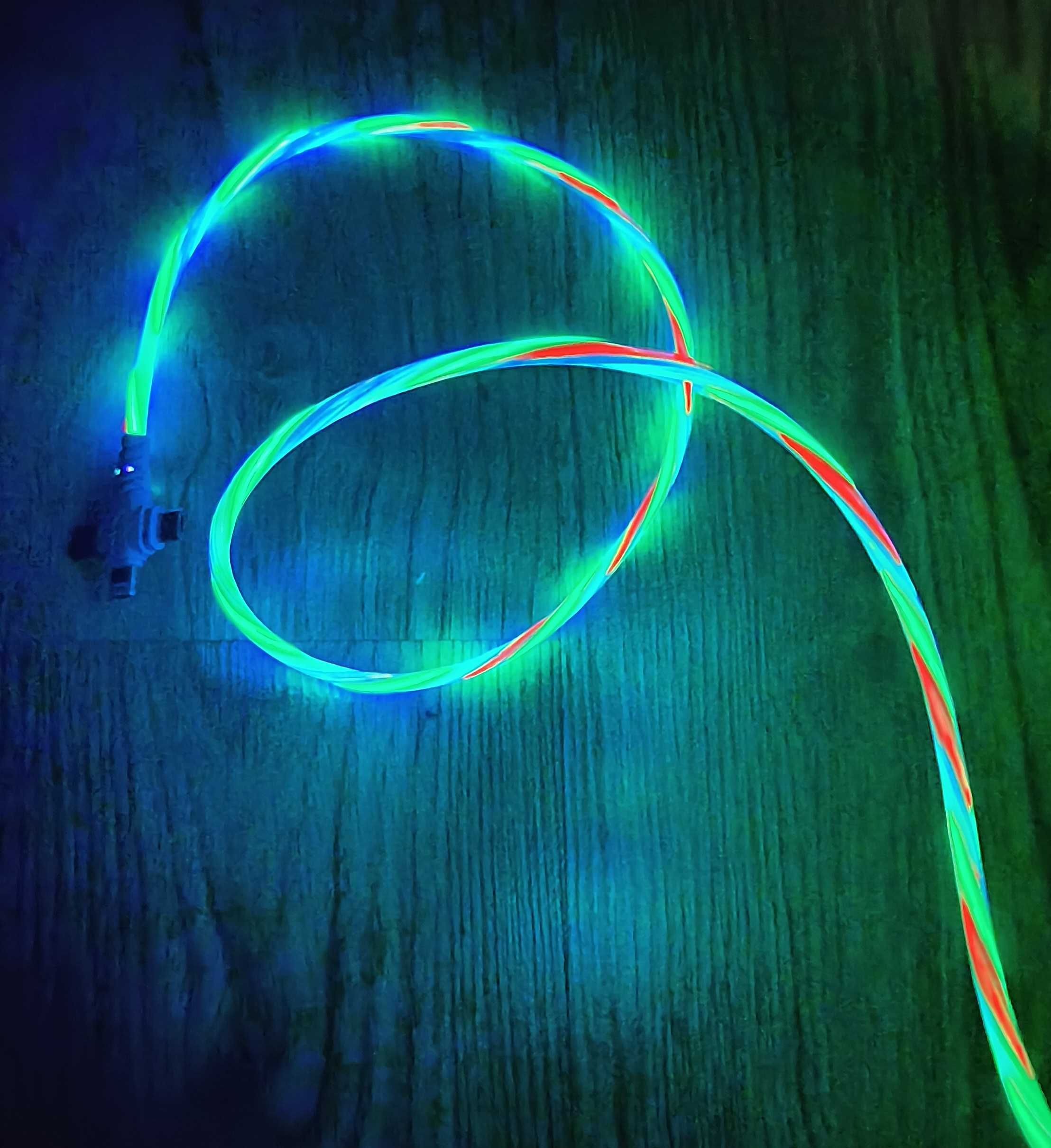 Świetlny kabel ładujący 3A 3w1 Micro USB C Lightning 1m LED