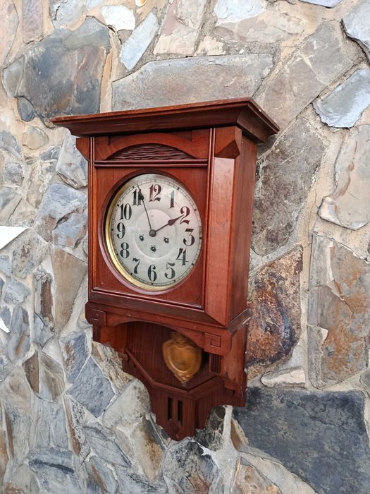 Relógio 3 cordas Madeira Nogueira Séc XIX 78  cm