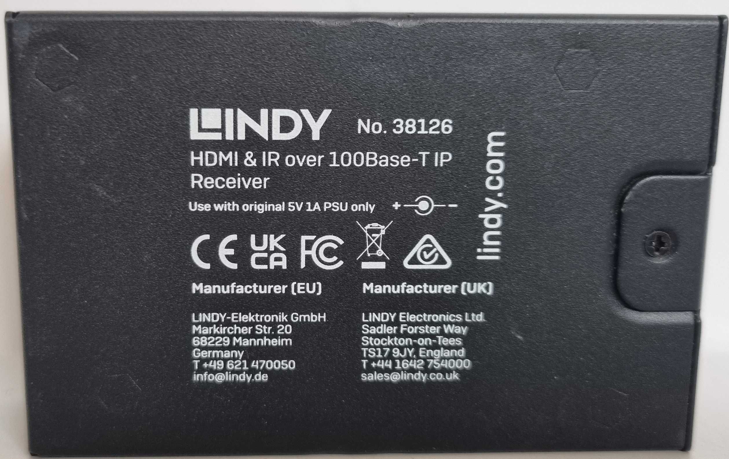 Przedłużacz HDMI over IP firmy Lindy   AV HDMI RJ45 120M (38126)