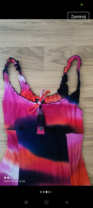 Namaste Energetyczna długa sukienka tie-dye pink orange wiskoza S