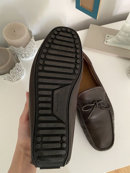 Męskie brązowe mokasyny skórzane – Massimo Dutti