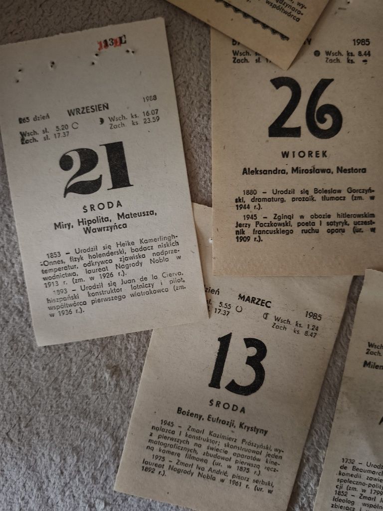 Tylko oryginalna kartka z kalendarza zdzieraka