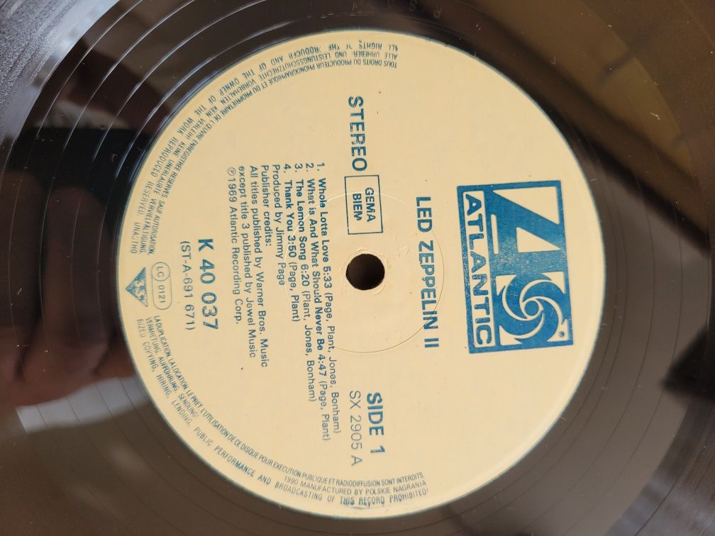 LP: Led Zeppelin - "Led Zeppelin II"; 1990 PL; stan - Excellent