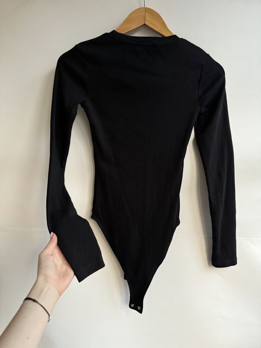 Базове Чорне боді Zara в рубчик Зара