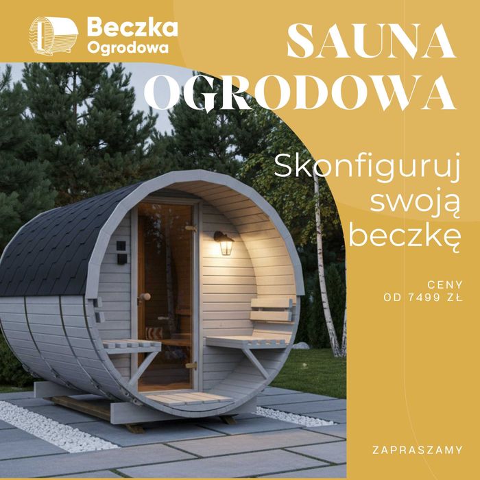 Sauna Ogrodowa Beczka Ruska Bania 2m Sauny Dowolna Konfiguracja