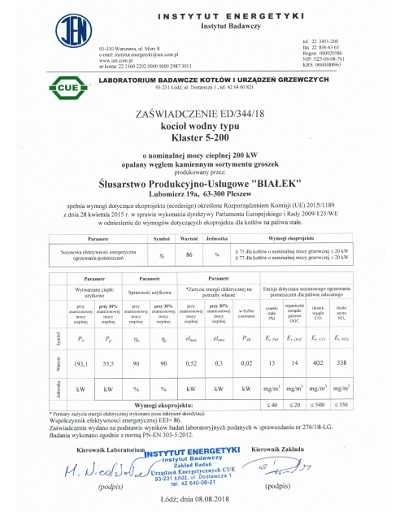 Kocioł z podajnikiem na ekogroszek 200KW KLASTER-5 5KLASA PRODUCENT