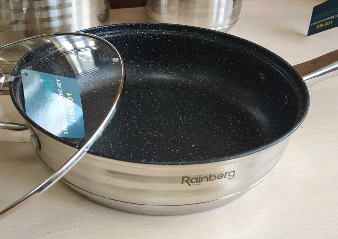 Набор кастрюль Rainberg на 12 предметов +  сковородка, для всех плит