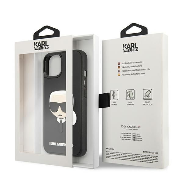 Etui Karl Lagerfeld 3D Rubber Karl`s Head - iPhone 13 Mini - Czarny