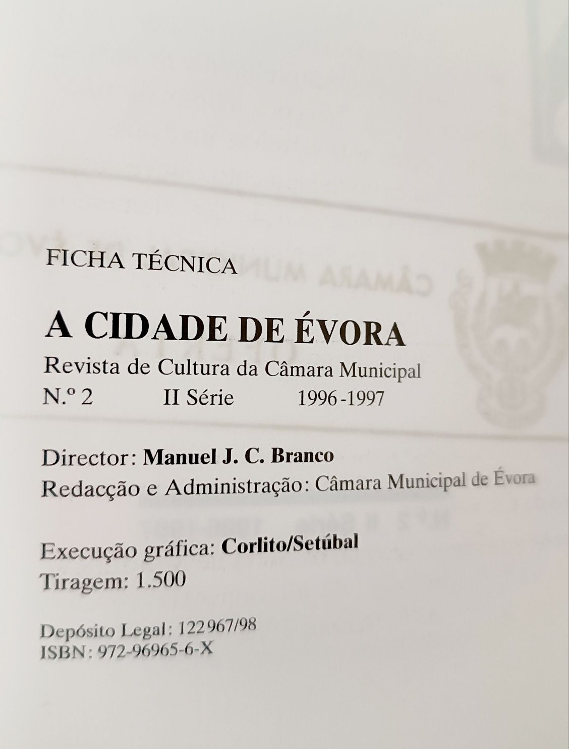 Livro/Revista A Cidade de Évora