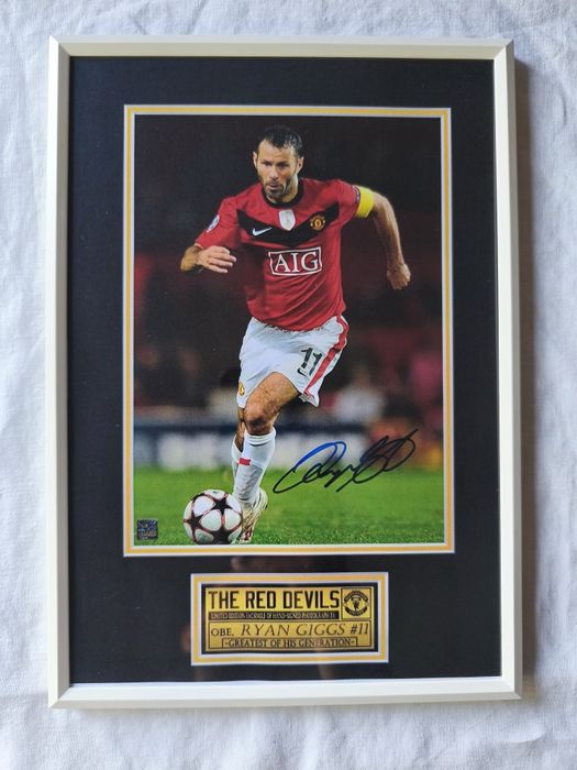 Moldura Manchester United - Ryan Giggs com Autógrafo (A4)