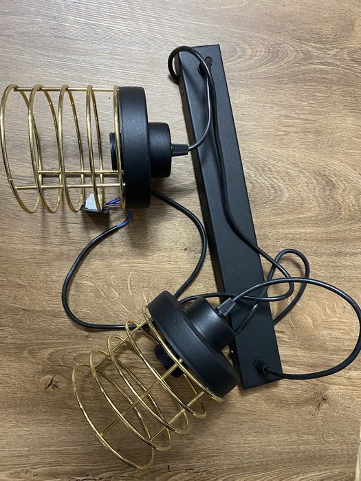 Lampa loftowa czarna złota wisząca, do salonu, do kuchni, do pokoju