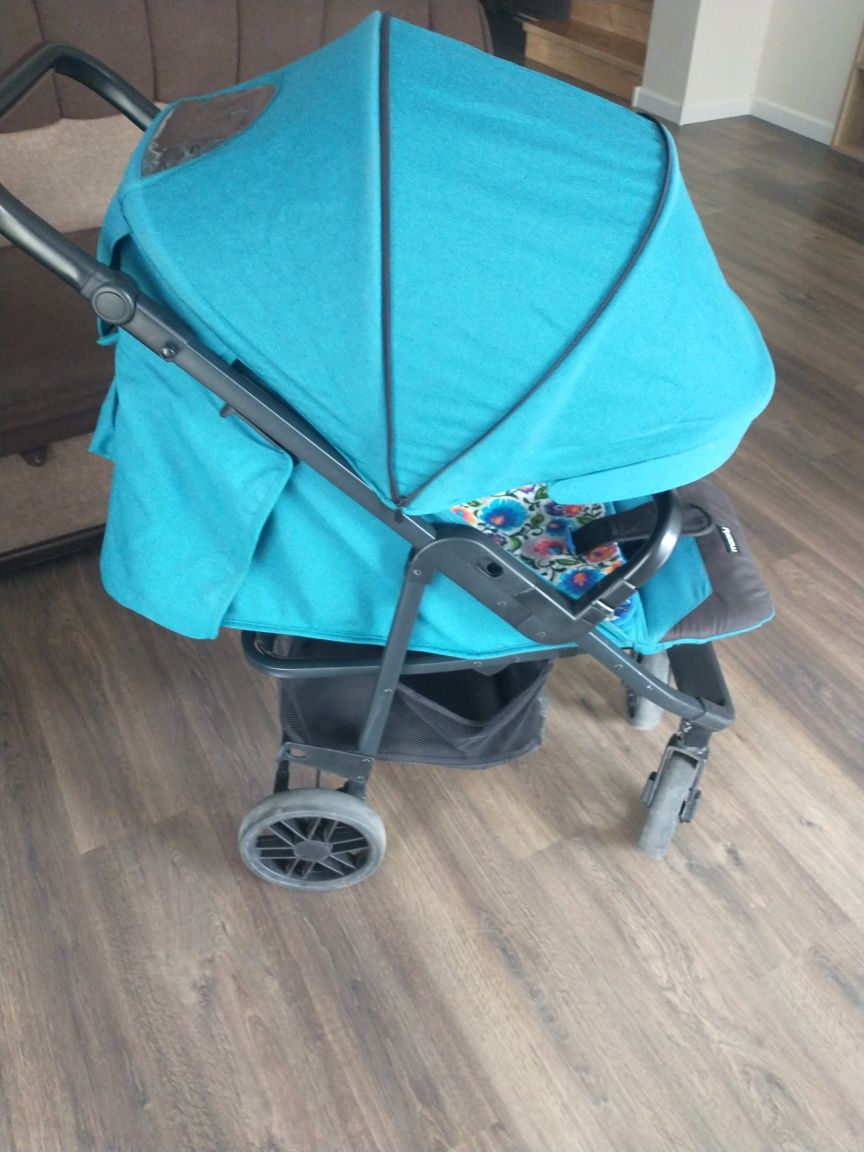 Wózek spacerowy do 22kg  moody 4baby niebieski/turkusowy